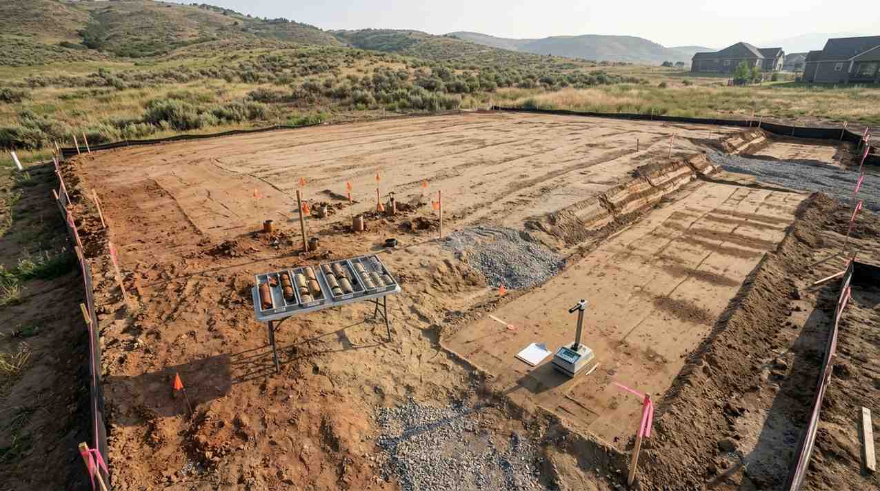 Soil testing and site preparation for residential foundation construction