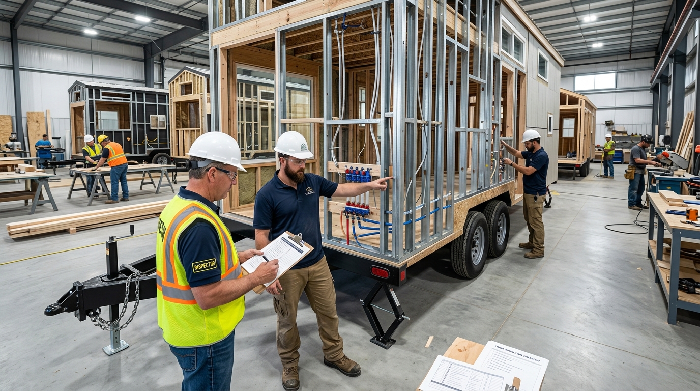 RVIA certification is the nationally recognized safety standard that confirms a tiny home on wheels (THOW) meets established codes for structural integrity, electrical systems, plumbing, and fire safety. Without it, your THOW may face serious obstacles when it comes to insurance coverage, financing approval, and legal parking on many properties across the USA. Understanding this certification helps you make smarter decisions before you build, buy, or move into a tiny home. It separates compliant, inspected builds from unverified ones in ways that affect your safety and your wallet. This guide explains what RVIA certification covers, how the process works, and what it means for your tiny home investment long-term. What Is RVIA Certification and Why Does It Matter for THOWs? The Recreation Vehicle Industry Association (RVIA) is the national trade organization that sets and enforces safety standards for recreational vehicles, including tiny homes on wheels. When a THOW carries RVIA certification, it means the unit was built by a manufacturer or builder who is a registered RVIA member and that the construction process was inspected and verified against the ANSI A119.5 standard — the specific code governing park model RVs and THOWs. This matters because THOWs occupy a unique legal space. They are not classified as traditional manufactured homes under HUD codes, and they are not standard RVs in the conventional sense. RVIA certification gives them a recognized, documented identity that lenders, insurers, campgrounds, and municipalities can verify. RVIA certification is one of the most important compliance steps in tiny home ownership — our complete guide covers everything from design and construction to legal requirements and long-term living. How RVIA Sets the Standard for Tiny Home Safety The RVIA does not simply issue a label. Member builders are required to follow a documented construction process, submit to third-party inspections during the build, and display a certification seal on the completed unit. That seal signals to anyone who sees it — a buyer, an insurer, a campground operator — that the home was built to a defined, auditable standard. The standard addresses fire safety, electrical load capacity, LP gas systems, structural load tolerances, and ventilation requirements. These are not cosmetic checks. They are the systems most likely to cause injury or property loss if they fail. What Does RVIA Certification Cover in a Tiny Home on Wheels? RVIA certification is not a single inspection at the end of a build. It is a process-based compliance system that runs throughout construction. The certification covers two broad categories: structural and safety systems, and mechanical and utility systems. Structural and Safety Systems Inspected The structural inspection confirms that the THOW frame, wall assemblies, roof system, and loft construction meet load-bearing requirements for both static use and road transport. This includes: Frame welds and connection points Wall and roof sheathing thickness and attachment Loft floor load ratings Egress window sizing and placement Smoke detector and carbon monoxide detector placement Fire extinguisher requirements These elements are inspected during construction, not after. A builder cannot simply add a smoke detector at the end and claim compliance. The placement, wiring, and integration must meet the standard at the time of installation. Mechanical and Utility Systems Covered The mechanical inspection covers the systems that pose the highest risk of failure in a compact living environment. These include: Electrical panel sizing, wiring gauge, and circuit protection LP gas line routing, pressure testing, and appliance connections Plumbing supply and drain line installation Water heater venting and pressure relief HVAC unit sizing and ventilation clearances Each of these systems is tested against the ANSI A119.5 standard. The builder must document compliance at each stage, and the RVIA-affiliated inspector reviews that documentation before the certification seal is issued. How to Get RVIA Certification for Your THOW RVIA certification is not something a homeowner applies for independently. The certification is tied to the builder, not the buyer. To get a certified THOW, you must work with a builder who holds active RVIA membership and follows the certified construction process from the ground up. This means the path to certification begins before a single board is cut. You need to select a builder who is already enrolled in the RVIA program, confirm that your design will be built to ANSI A119.5 specifications, and verify that the builder's inspection documentation will be completed throughout the build. Working With an RVIA-Certified Builder Not every tiny home builder holds RVIA membership. Many custom builders produce high-quality work but are not enrolled in the certification program, which means their units cannot carry the RVIA seal regardless of build quality. When evaluating builders, ask directly whether they are current RVIA members, whether their builds carry the certification seal, and whether they can provide documentation from previous certified builds. Choosing the right builder is the most direct path to certification — our guide to RVIA-certified builders walks through how to evaluate credentials, compare quotes, and verify compliance before you sign a contract. RVIA Certification vs. Non-Certified THOWs — What's the Difference? The difference between a certified and a non-certified THOW is not always visible from the outside. Both can be well-built, attractive, and functional. The difference shows up in documentation, legal standing, and downstream access to services. A certified THOW carries a permanent RVIA seal, a vehicle identification number (VIN), and a title that classifies it as a recreational vehicle. This classification is what most insurers, lenders, and campground operators require before they will work with you. A non-certified THOW may be titled as a trailer, a custom vehicle, or not titled at all — each of which creates complications. Non-certified units are not automatically unsafe. But they lack the third-party verification that institutions rely on. That gap affects your ability to insure the unit at favorable rates, finance the purchase, and park legally in many locations. Understanding the difference between certified and non-certified units directly affects your coverage eligibility — our overview of THOW insurance options explains what lenders and insurers require and how certification status changes your rates. Does RVIA Certification Affect Insurance and Financing for THOWs? Yes — significantly. RVIA certification is one of the primary factors that determines whether a THOW qualifies for RV-specific insurance policies and recreational vehicle financing programs. Most RV insurance providers require the unit to carry an RVIA seal or equivalent certification before they will issue a policy. Without it, owners are often forced into specialty markets with higher premiums, lower coverage limits, or exclusions for road transport. Some insurers will not cover non-certified THOWs at all. Financing follows a similar pattern. RV lenders — including credit unions and specialty finance companies that offer THOW loans — typically require RVIA certification as a condition of approval. The certification gives the lender confidence that the unit has a defined value, a clear title, and a documented construction standard. Lenders and insurers treat RVIA-certified units differently from non-certified builds, and understanding those distinctions can save you thousands — our resource on THOW insurance options breaks down coverage types, financing programs, and what documentation you need. Common Questions About RVIA Certification for Tiny Homes This section addresses the questions that come up most often when homeowners and buyers are evaluating RVIA certification for the first time. Can I get RVIA certification after my THOW is already built? In most cases, no. RVIA certification requires inspection during the construction process. A completed unit cannot be retroactively certified because the inspection points occur at stages that are no longer accessible once the build is finished. Does RVIA certification expire? The certification seal itself does not expire, but the builder's RVIA membership must remain active. If a builder loses membership after your unit is built, your existing certification seal remains valid. Future builds from that builder, however, would not be certifiable until membership is reinstated. Is RVIA certification the same as a building permit? No. RVIA certification is a voluntary industry standard administered by a trade association. Building permits are issued by local governments and vary by jurisdiction. Some locations require both; others require neither. Always check local zoning and permitting requirements separately from RVIA compliance. Maintaining Your THOW After RVIA Certification Earning RVIA certification is a starting point, not a finish line. The systems that were inspected during construction — electrical, plumbing, LP gas, structural connections — require ongoing maintenance to perform safely over time. Compact living spaces experience higher use intensity per square foot than standard homes, which means wear accumulates faster on key systems. Keeping your THOW in peak condition after certification requires consistent upkeep across multiple systems — our home maintenance services connect THOW owners with skilled professionals who understand the unique demands of compact, mobile living spaces. Key Systems to Service Regularly The systems most critical to maintain in a certified THOW are the same ones that were most closely inspected during the certification process. LP gas systems should be pressure-tested annually and inspected for line corrosion, fitting wear, and appliance connection integrity. Gas leaks in a compact space are significantly more dangerous than in a full-size home. Electrical systems require periodic review of panel connections, circuit breaker function, and wiring condition — especially in areas subject to road vibration if the unit is moved. The plumbing systems in a THOW require the same professional attention as any residential property — our plumbing system care page explains what routine inspections cover and when to call a licensed plumber for your tiny home. Electrical systems in certified THOWs must meet specific standards that require periodic professional review — our resource on electrical safety checks outlines what a licensed electrician inspects and why annual reviews protect your investment. Roof and wall assemblies should be inspected seasonally for sealant failure, fastener loosening, and moisture intrusion — all of which are accelerated by road transport and temperature cycling. Conclusion RVIA certification gives a tiny home on wheels a verified identity — one that documents construction quality, confirms safety system compliance, and opens doors to insurance, financing, and legal parking that non-certified units cannot access. Understanding what the certification covers and how the process works puts you in a stronger position before you build or buy. The certification standard is only as valuable as the maintenance that follows it. Systems that pass inspection on day one need consistent professional attention to remain safe and functional over years of use. At Mr. Local Services, we connect THOW owners with skilled professionals across plumbing, electrical, and general maintenance — so your certified tiny home stays in the condition it was built to meet. Frequently Asked Questions What does RVIA stand for in the context of tiny homes? RVIA stands for Recreation Vehicle Industry Association. It is the national trade organization that sets construction and safety standards for recreational vehicles, including tiny homes on wheels, under the ANSI A119.5 code. Is RVIA certification required to live in a THOW legally? RVIA certification is not universally required by law, but many campgrounds, RV parks, and municipalities require it as a condition of parking or residency. It is also required by most RV insurers and lenders before they will work with a THOW owner. How much does RVIA certification add to the cost of a THOW? The cost varies by builder and unit size, but RVIA membership and inspection fees are typically built into the builder's pricing. Certified builds may cost more upfront, but the savings on insurance premiums and financing rates often offset that difference over time. Can I build my own THOW and get it RVIA certified? Owner-built THOWs cannot receive RVIA certification. The certification is tied to the builder's RVIA membership and the documented inspection process that occurs during construction. Self-builds do not qualify under the current program structure. What is the ANSI A119.5 standard that RVIA uses? ANSI A119.5 is the American National Standard for recreational park trailers, which includes THOWs. It defines minimum requirements for structural integrity, electrical systems, plumbing, LP gas, fire safety, and ventilation in units designed for extended occupancy. Does RVIA certification affect where I can park my tiny home? Yes. Many RV parks, campgrounds, and some municipalities require an RVIA seal as a condition of allowing a THOW to park or connect to utilities. Non-certified units are often restricted to private land or face additional permitting requirements. What happens if my RVIA-certified THOW is significantly modified after purchase? Major modifications to certified systems — such as rewiring the electrical panel, relocating LP gas lines, or altering the structural frame — may void the original certification. Consult your builder or an RVIA-affiliated inspector before making significant changes to a certified unit.