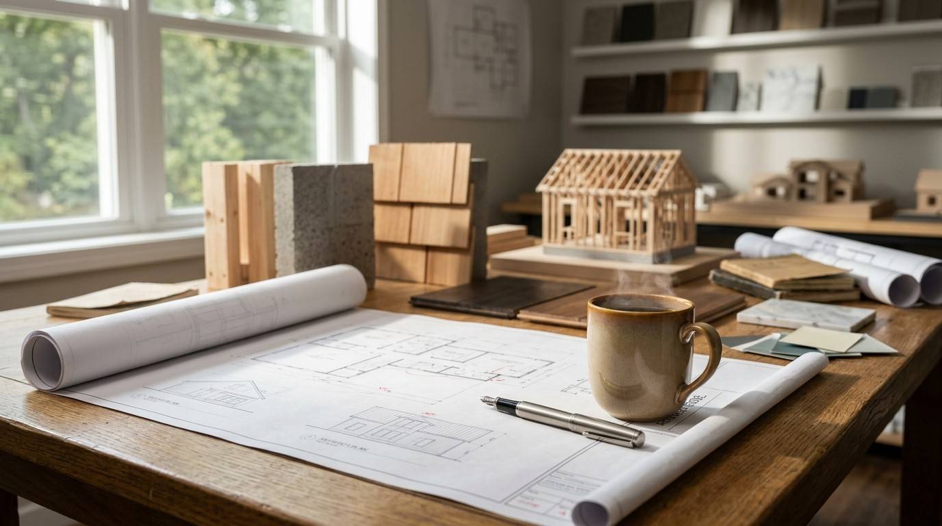 Custom home building plans and materials.