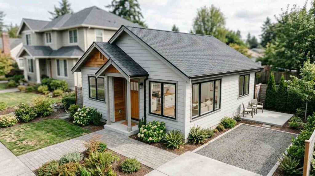 Well-maintained detached ADU with private access, dedicated parking, quality construction, attractive landscaping, and finished living space representing strong resale and property value.