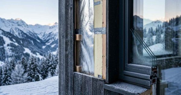 Energy-efficient wall system with insulated window installation.