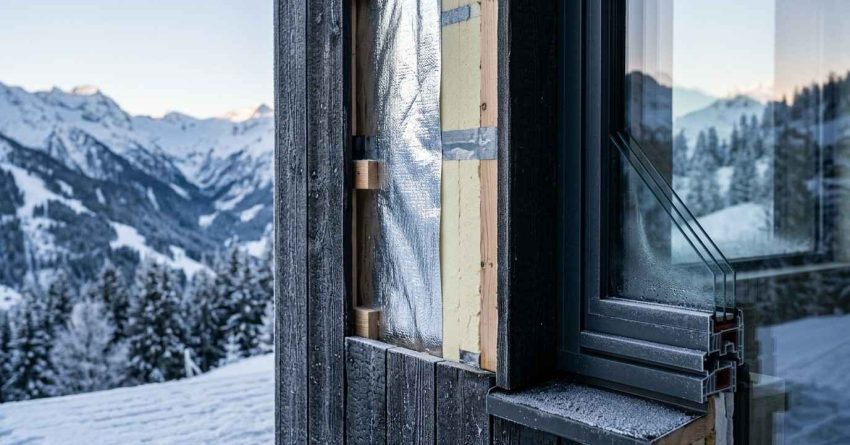 Energy-efficient wall system with insulated window installation.