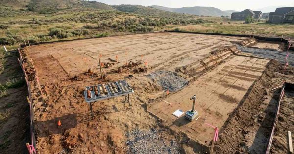Soil testing and site preparation for residential foundation construction